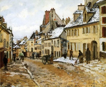 Camille Pissarro Painting - pontoise el camino a gisors en invierno 1873 Camille Pissarro